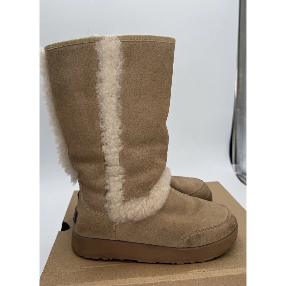 UGG SUNDANCE SAND WATERPROOF SUEDE SHEEPSKIN TALL WINTER BOOTS WOMENS 6.5